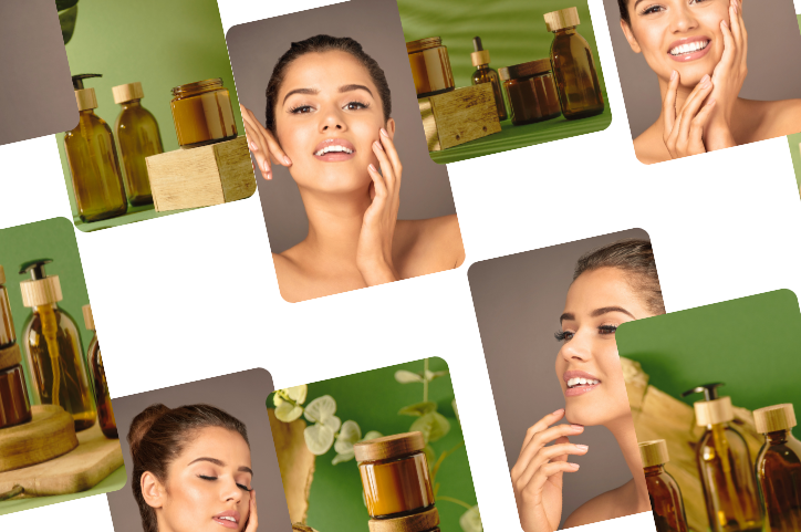 5115_Green Brown Cosmetics Beauty Photo Collage Facebook Cover (856 x 481 px)